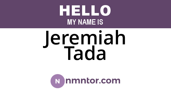 Jeremiah Tada
