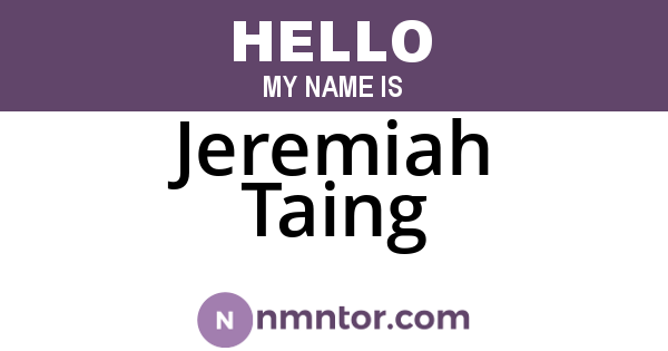 Jeremiah Taing