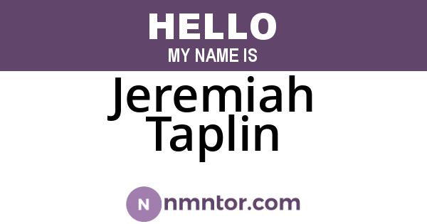 Jeremiah Taplin