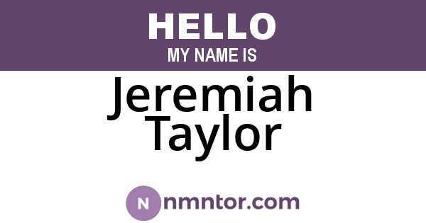Jeremiah Taylor
