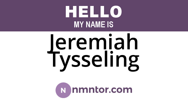 Jeremiah Tysseling