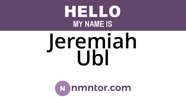 Jeremiah Ubl