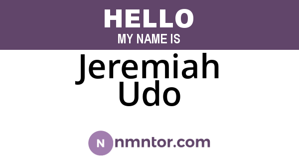 Jeremiah Udo