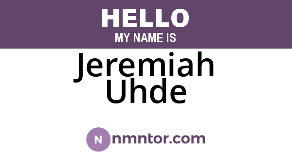 Jeremiah Uhde