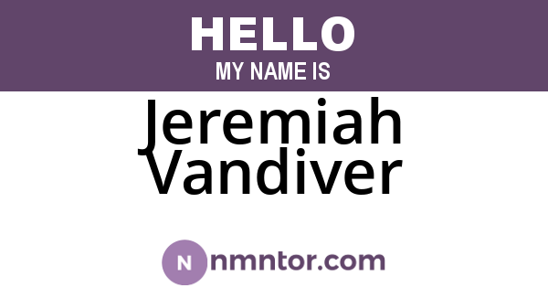 Jeremiah Vandiver