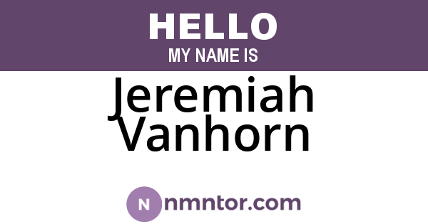 Jeremiah Vanhorn