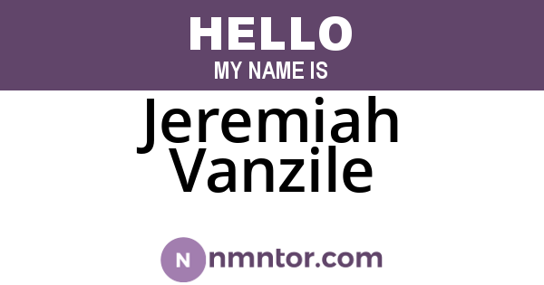 Jeremiah Vanzile