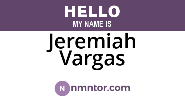 Jeremiah Vargas