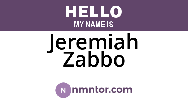 Jeremiah Zabbo