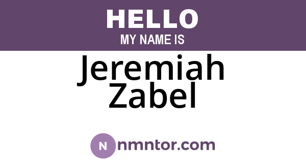 Jeremiah Zabel