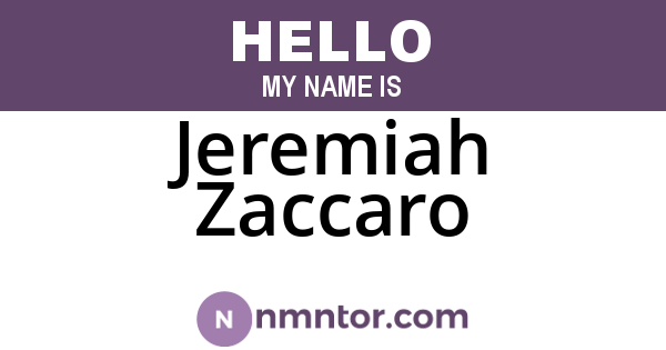 Jeremiah Zaccaro