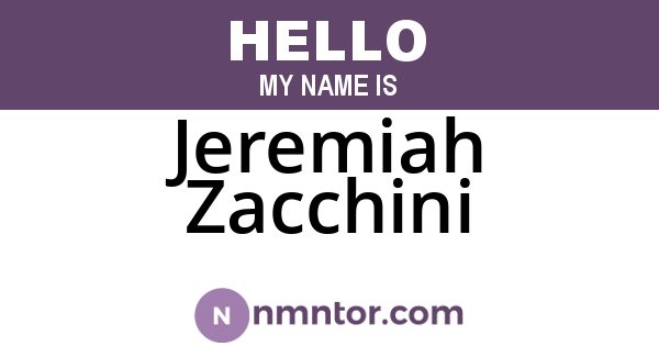 Jeremiah Zacchini