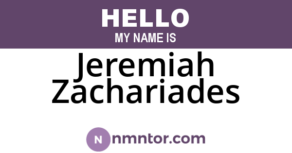 Jeremiah Zachariades