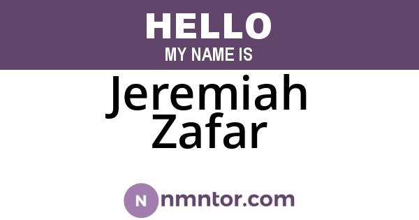 Jeremiah Zafar