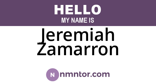 Jeremiah Zamarron