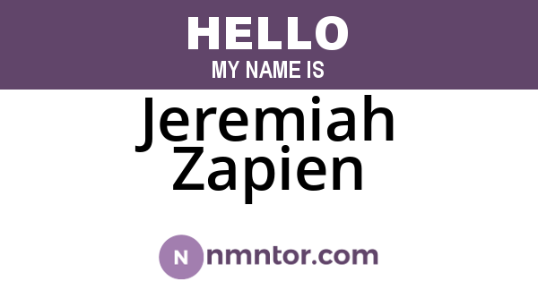 Jeremiah Zapien