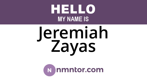 Jeremiah Zayas