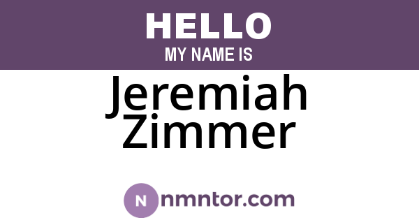 Jeremiah Zimmer