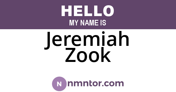 Jeremiah Zook