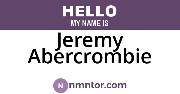 Jeremy Abercrombie