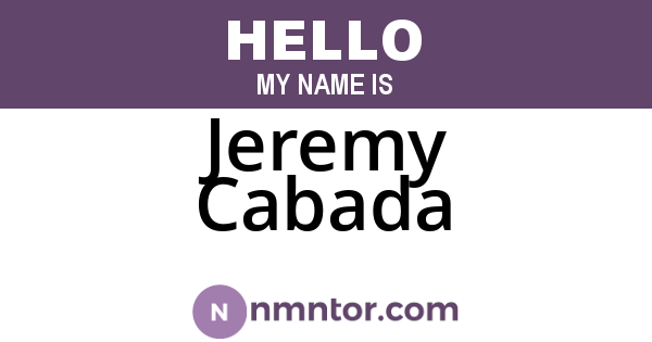 Jeremy Cabada