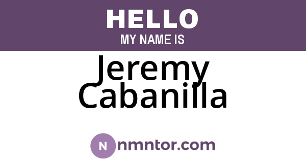 Jeremy Cabanilla