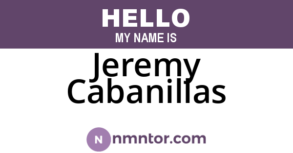 Jeremy Cabanillas