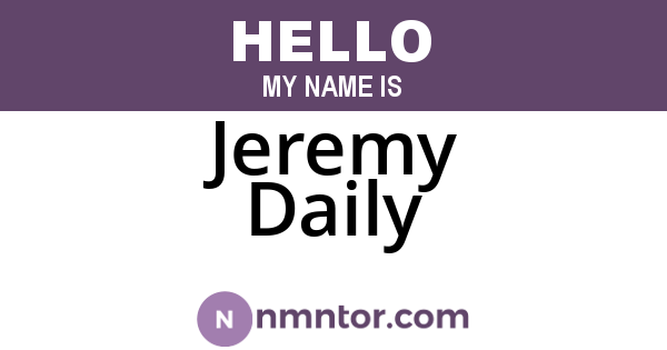 Jeremy Daily