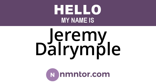 Jeremy Dalrymple