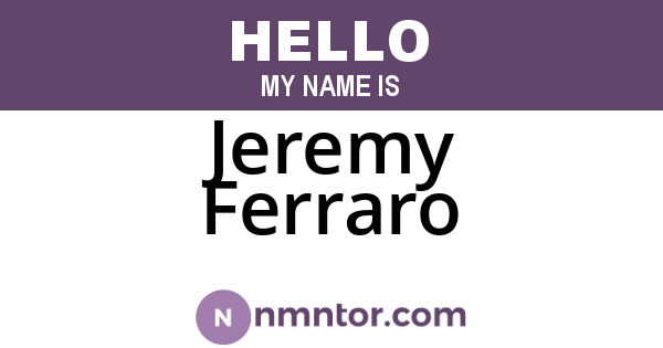 Jeremy Ferraro