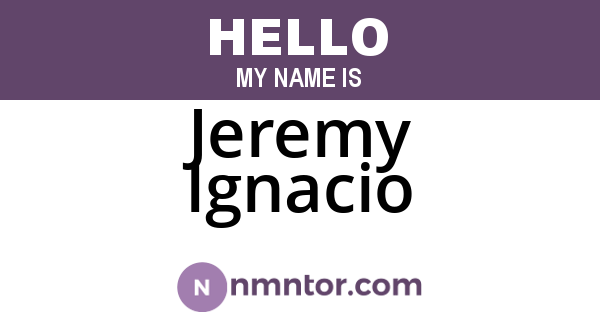 Jeremy Ignacio