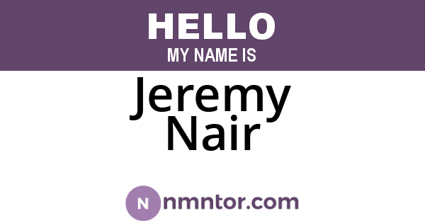 Jeremy Nair