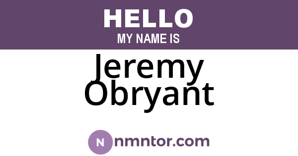 Jeremy Obryant