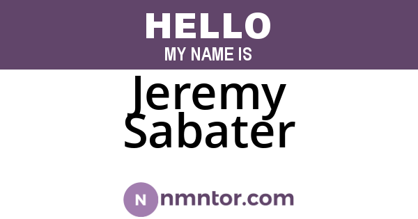 Jeremy Sabater