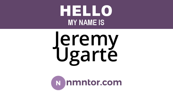 Jeremy Ugarte