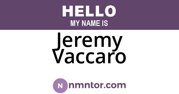 Jeremy Vaccaro