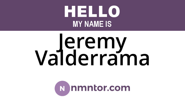 Jeremy Valderrama