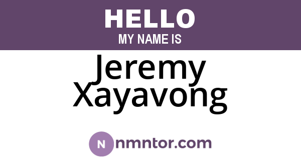 Jeremy Xayavong