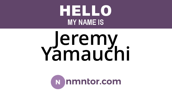 Jeremy Yamauchi