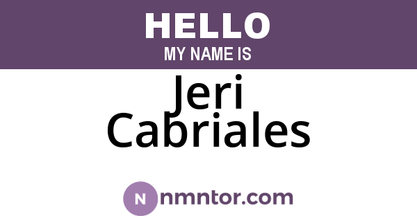 Jeri Cabriales