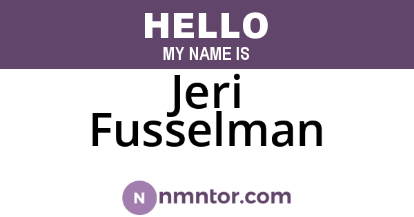Jeri Fusselman