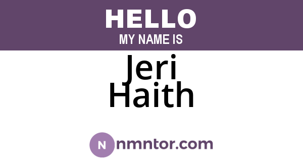 Jeri Haith