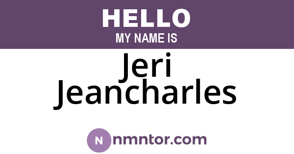 Jeri Jeancharles