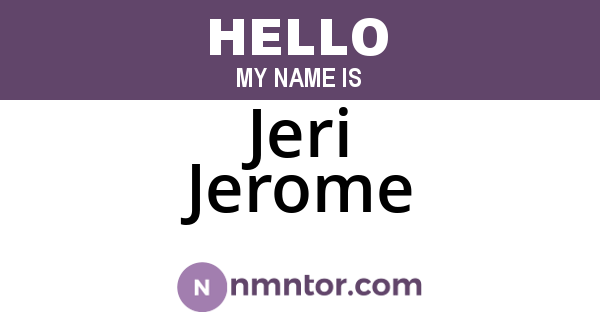 Jeri Jerome