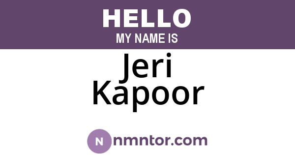 Jeri Kapoor