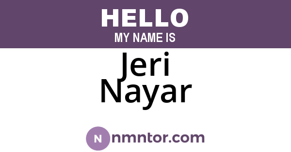 Jeri Nayar