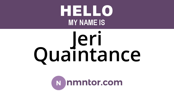 Jeri Quaintance