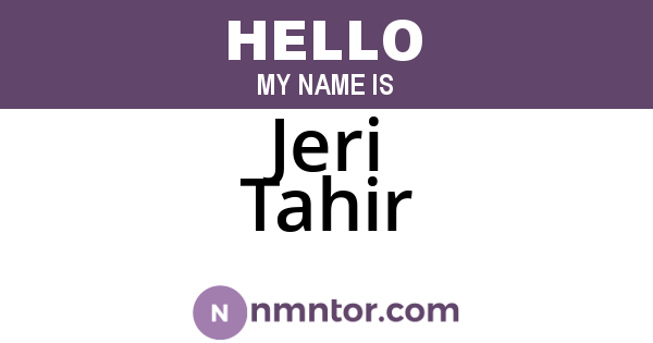 Jeri Tahir