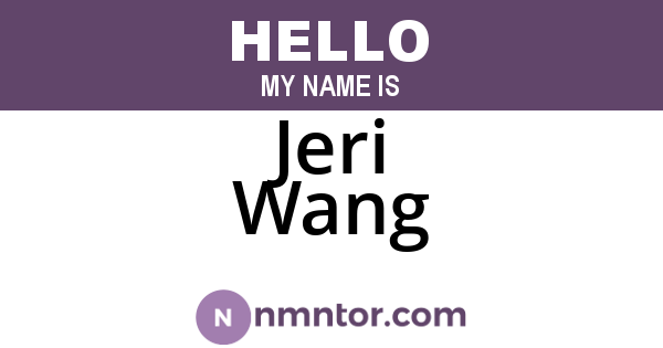 Jeri Wang