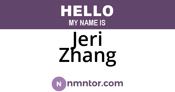 Jeri Zhang